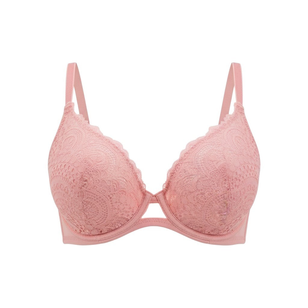 SCANDALE Le Plunge Side Spacer Sublime-Corail Women Bra 85B Laces Print