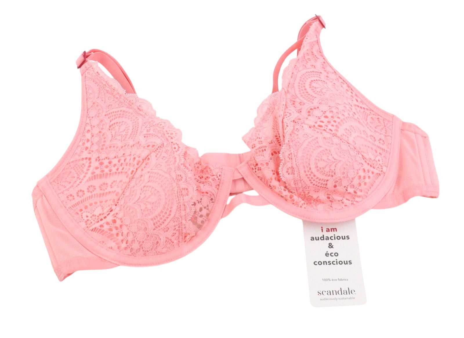 SCANDALE Le Plunge Side Spacer Sublime-Corail Women Bra 85B Laces Print