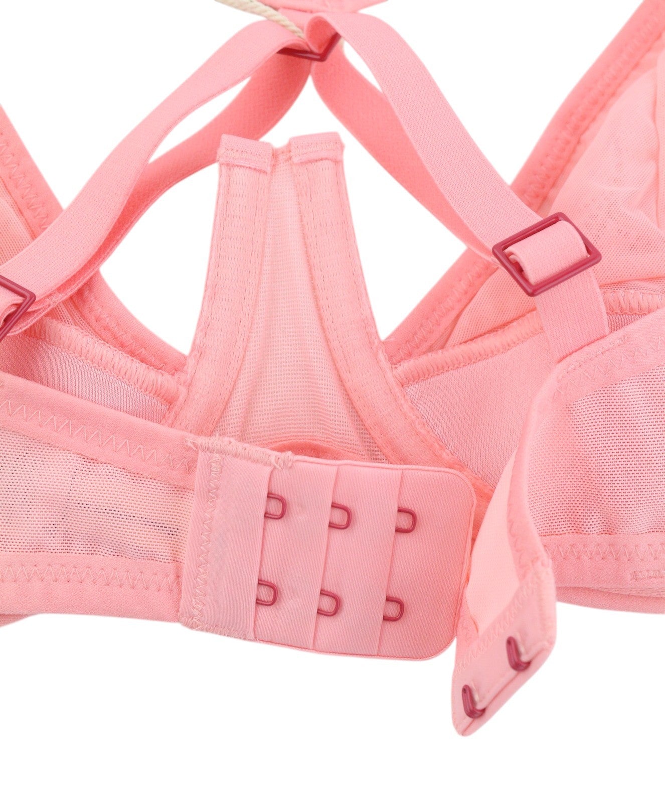 SCANDALE Le Balconnet Base Fit Sublime-Coral Women Bra 80A Sheer Laces V-Shaped