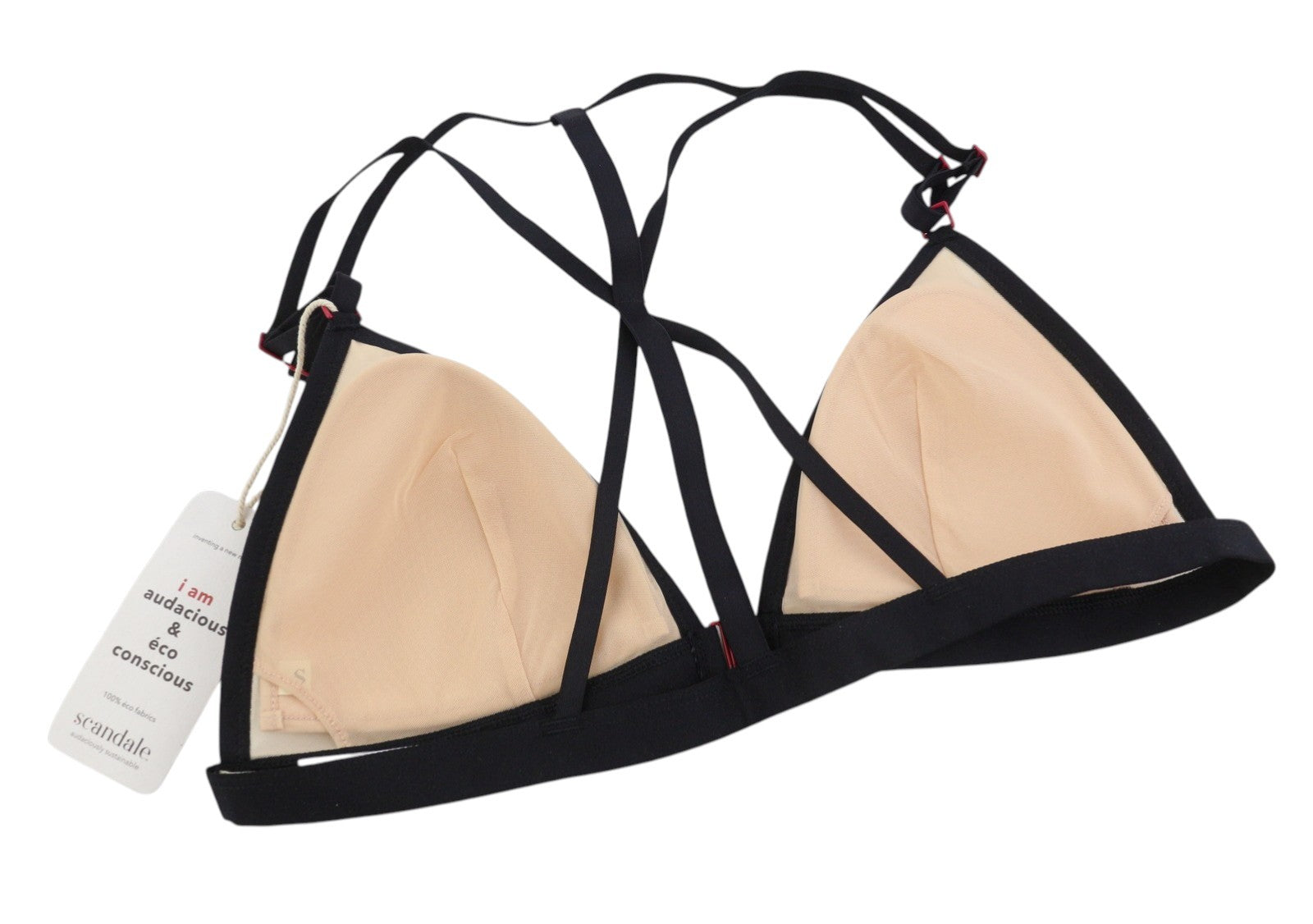 SCANDALE Le Triangle Back Detail Sleek-Nude A14 Women Bra L Front Clip +3 Pads