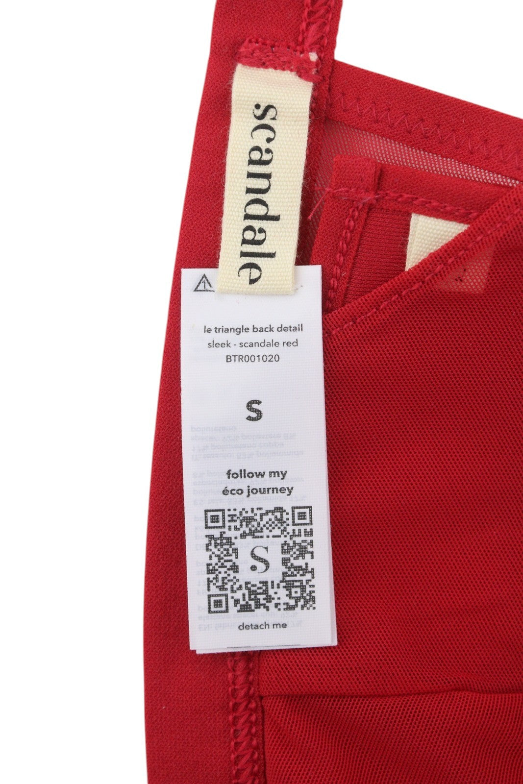SCANDALE Le Triangle Back Detail Sleek-Red Women Bra S Front Clip Mesh +3 Pads