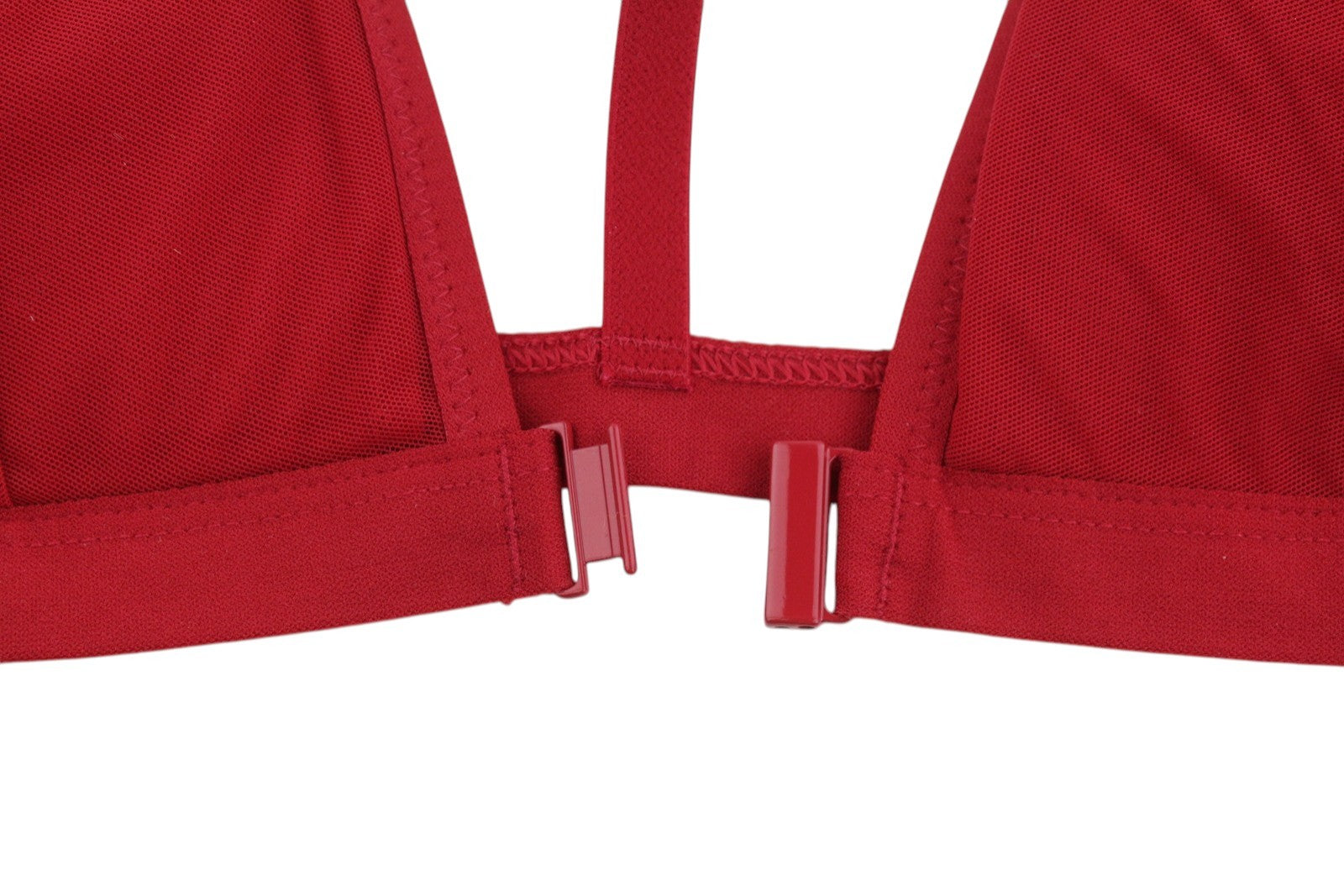 SCANDALE Le Triangle Back Detail Sleek-Red Women Bra M Front Clip Mesh +3 Pads