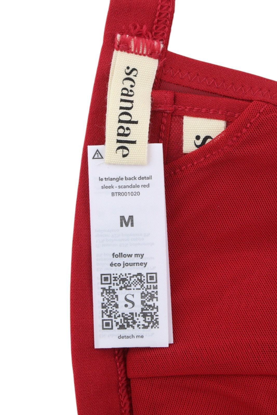 SCANDALE Le Triangle Back Detail Sleek-Red Women Bra M Front Clip Mesh +3 Pads