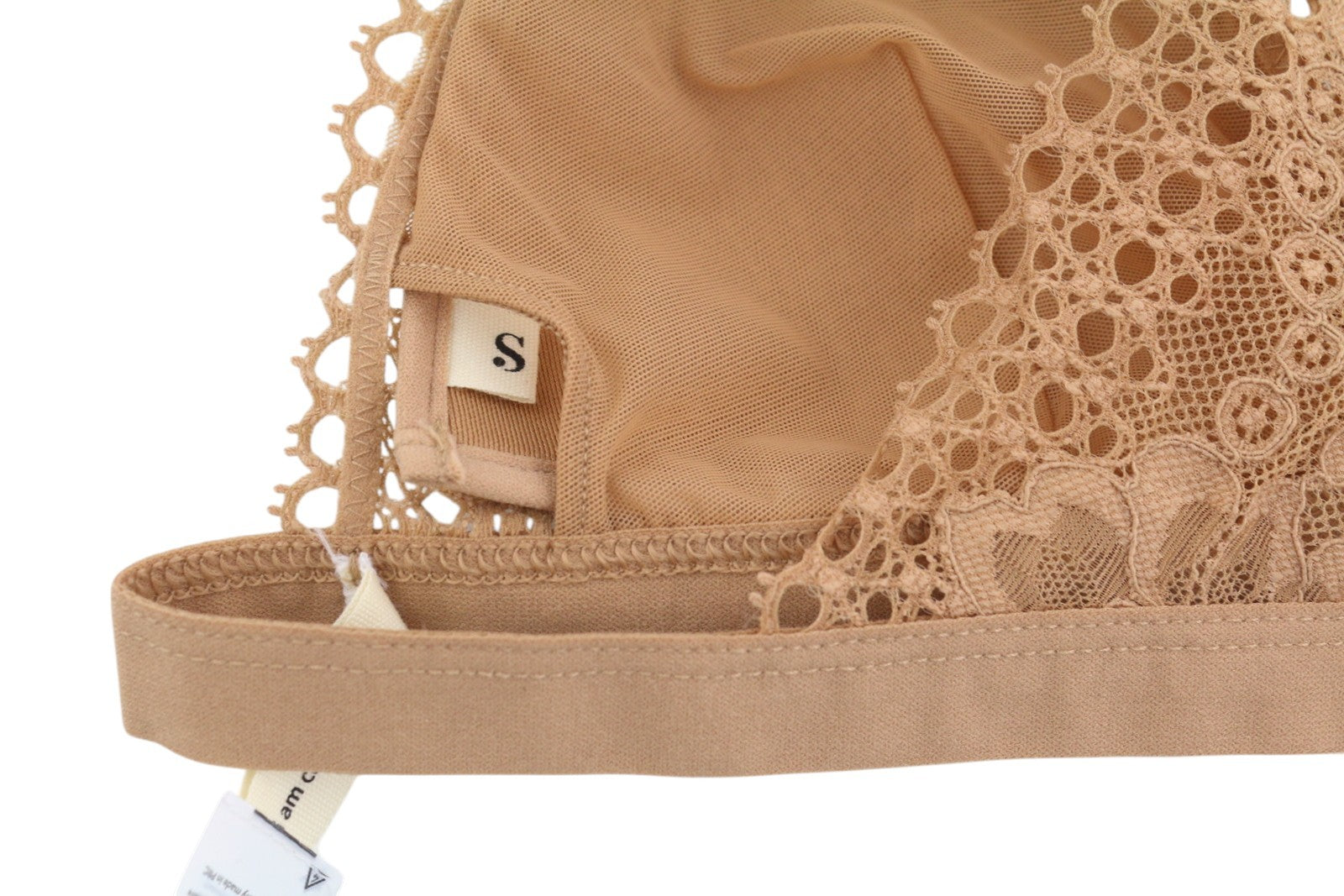 SCANDALE Le Triangle Back Detail Sensual-Nude T17 Women Bra S Laces +3 Pads