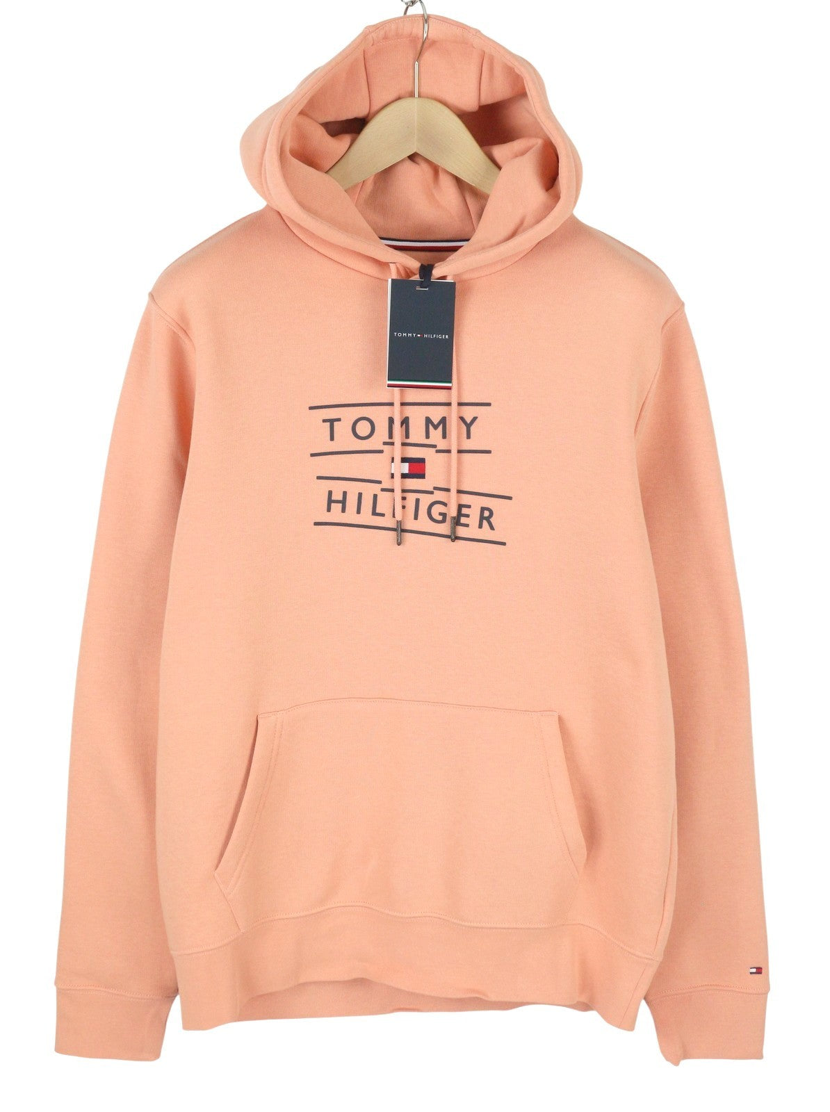 TOMMY HILFIGER Fapino Stacked Logo Men Hoodie L Cotton Blend