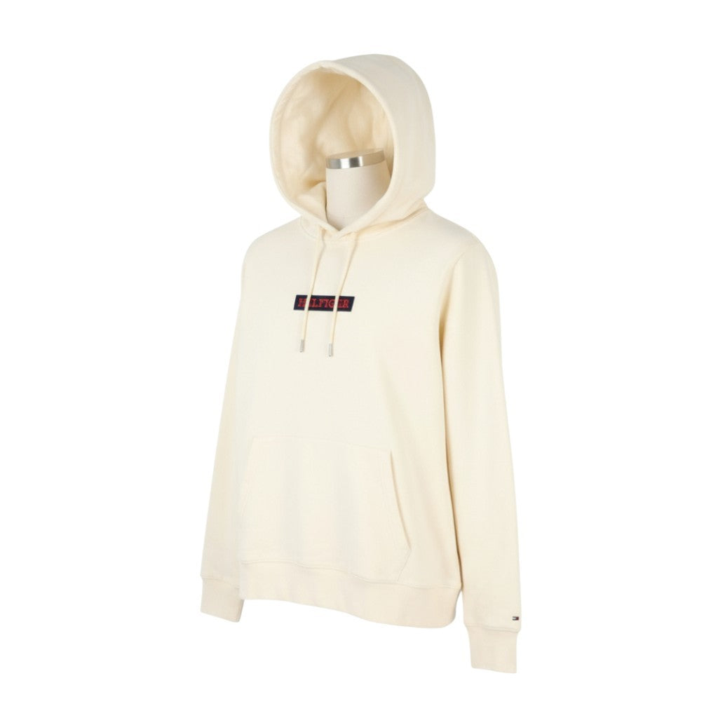 TOMMY HILFIGER Monotyope Box Men Hoodie XL Ivory Kangaroo