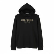 TOMMY HILFIGER Women Hoodie M Black Oversized Logo
