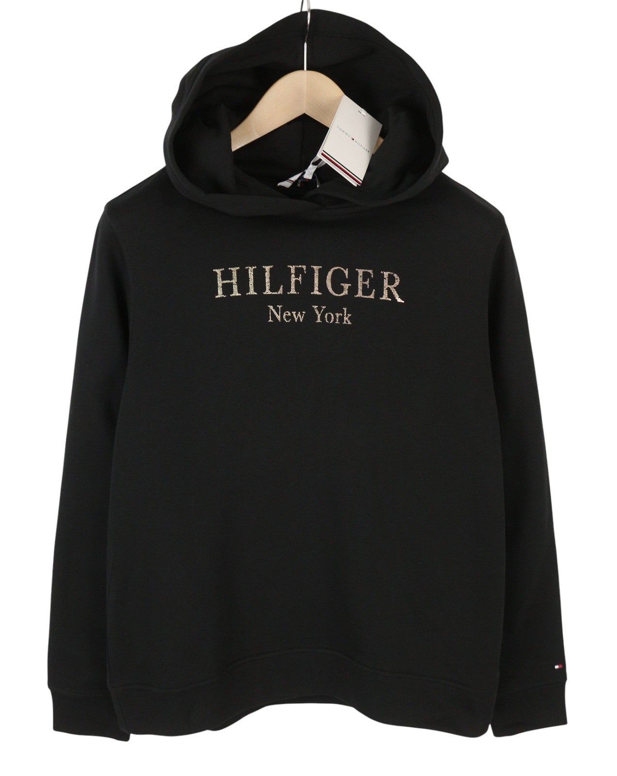 TOMMY HILFIGER Women Hoodie M Black Oversized Logo