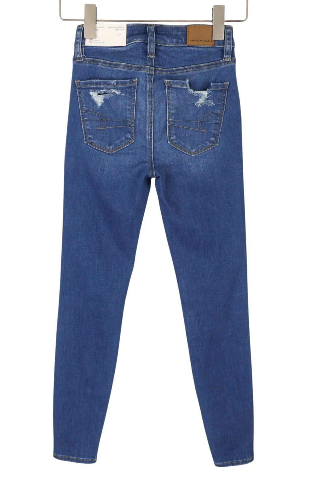 AMERICAN EAGLE OUTFITTERS Super Hi-Rise Jegging Sky Blue Women Jeans W24 Ripped