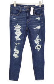 AMERICAN EAGLE OUTFITTERS Jegging Authentic Dark Indigo Women Jeans W31 Ripped