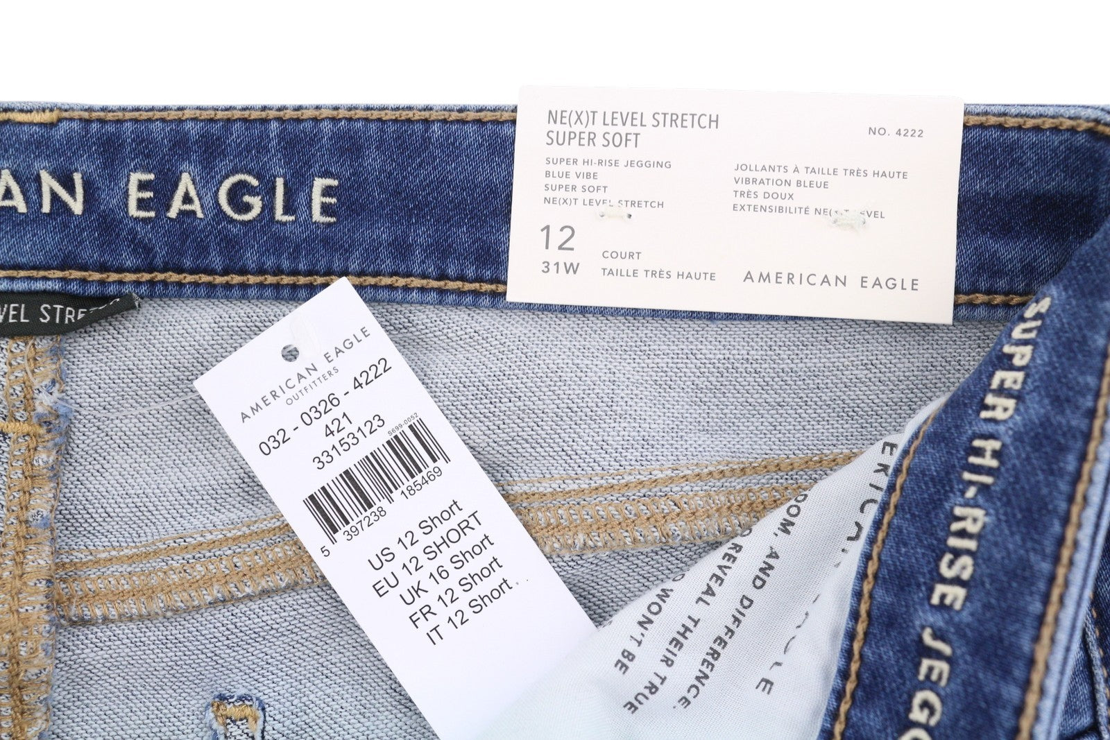 AMERICAN EAGLE OUTFITTERS Super Hi-Rise Jegging Blue Vibe Women Jeans W31 Soft