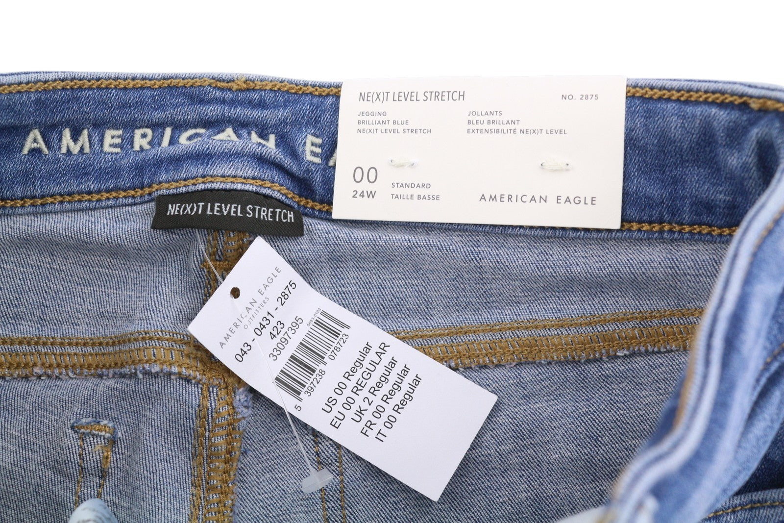 AMERICAN EAGLE OUTFITTERS Jegging Brilliant Blue Women Jeans W24 Stretch