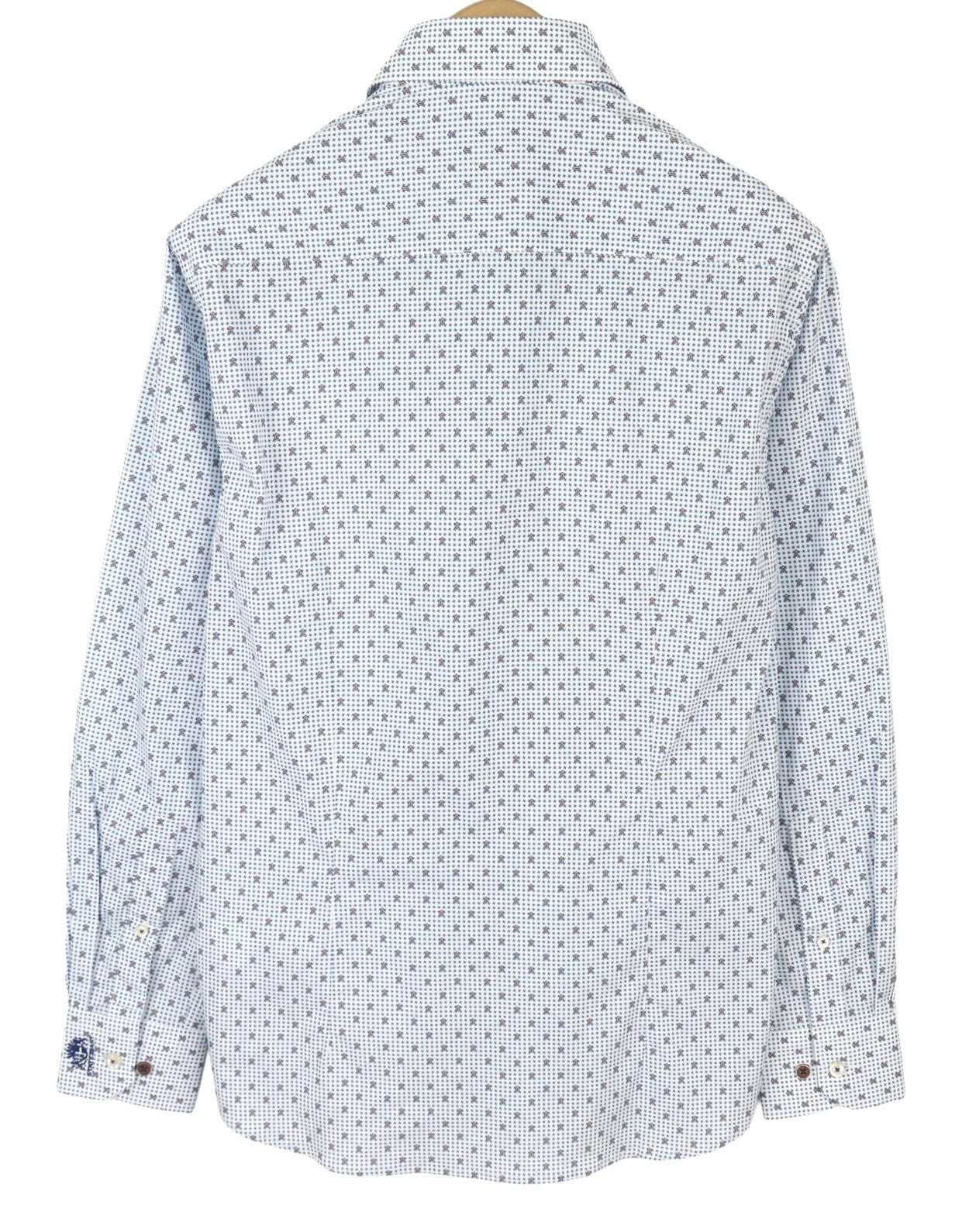 STATE OF ART Regular Fit Men Shirt S White Patterned Button-Down Neck