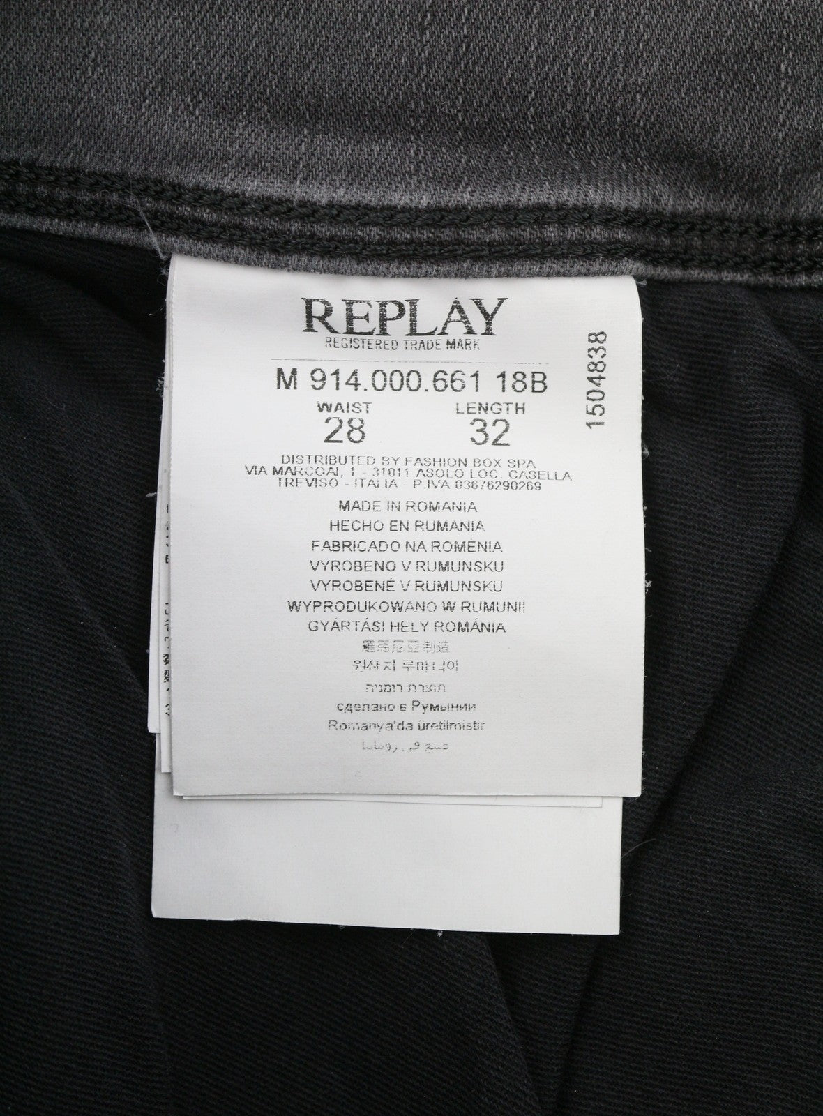 REPLAY Anbass Hyperflex Men Jeans W28/L32 Grey Faded Distress Slim Fit