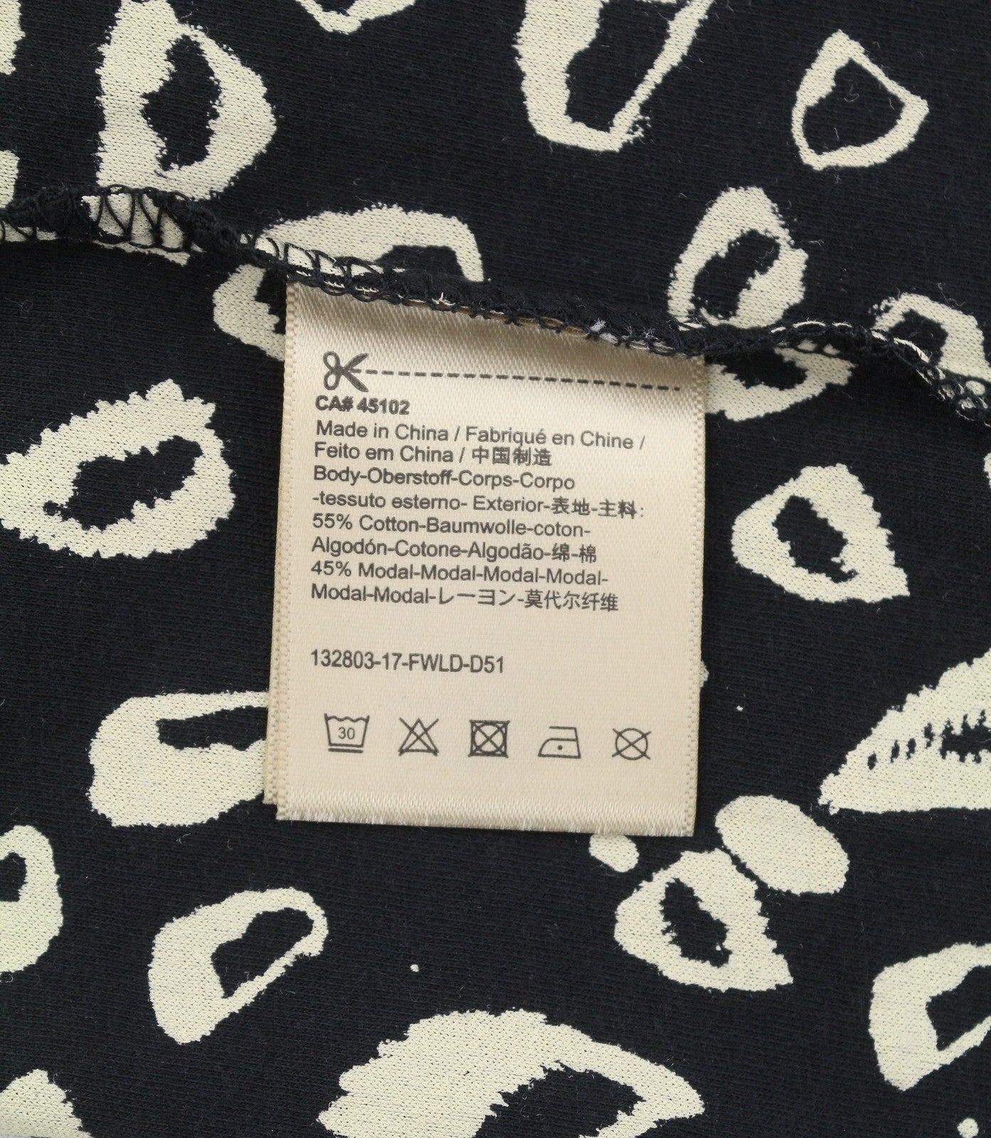 SCOTCH & SODA Women T-Shirt XS Black Patterned V-Neck Short Sleeved