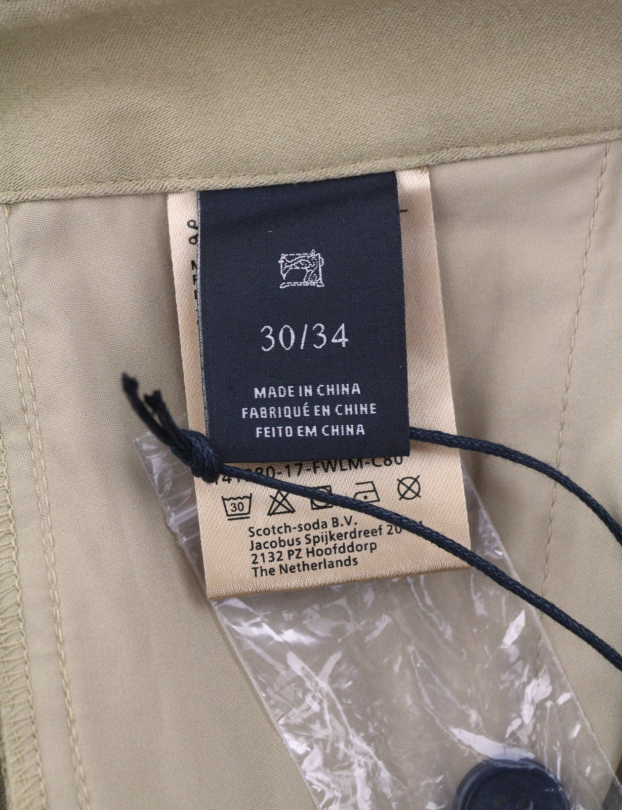 MAISON SCOTCH Women Trousers W30/L34 Beige Pleated Turn-Up Cropped Chino