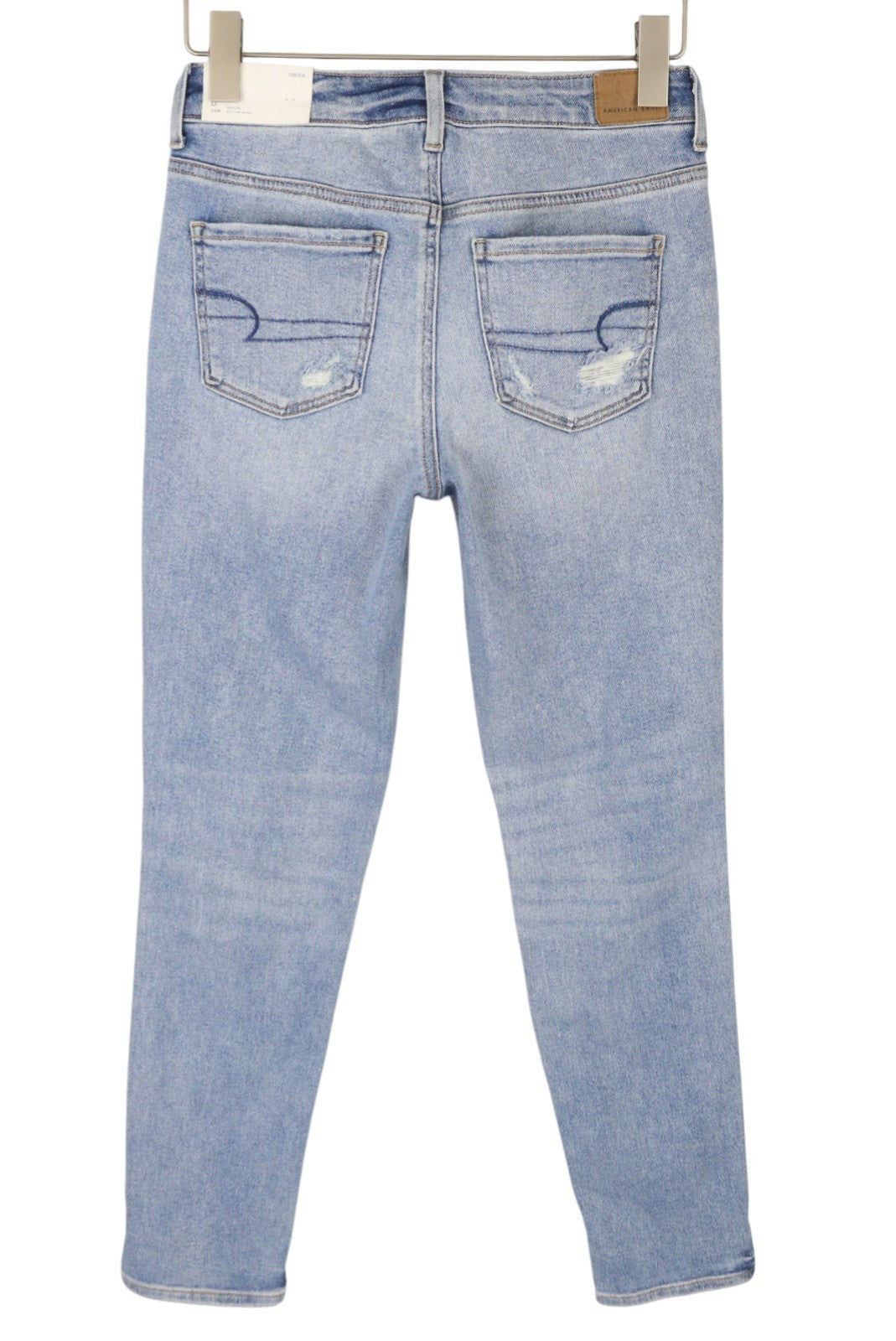 AMERICAN EAGLE OUTFITTERS Tomgirl Slashed Sky Stretch Women Jeans W25 Distress