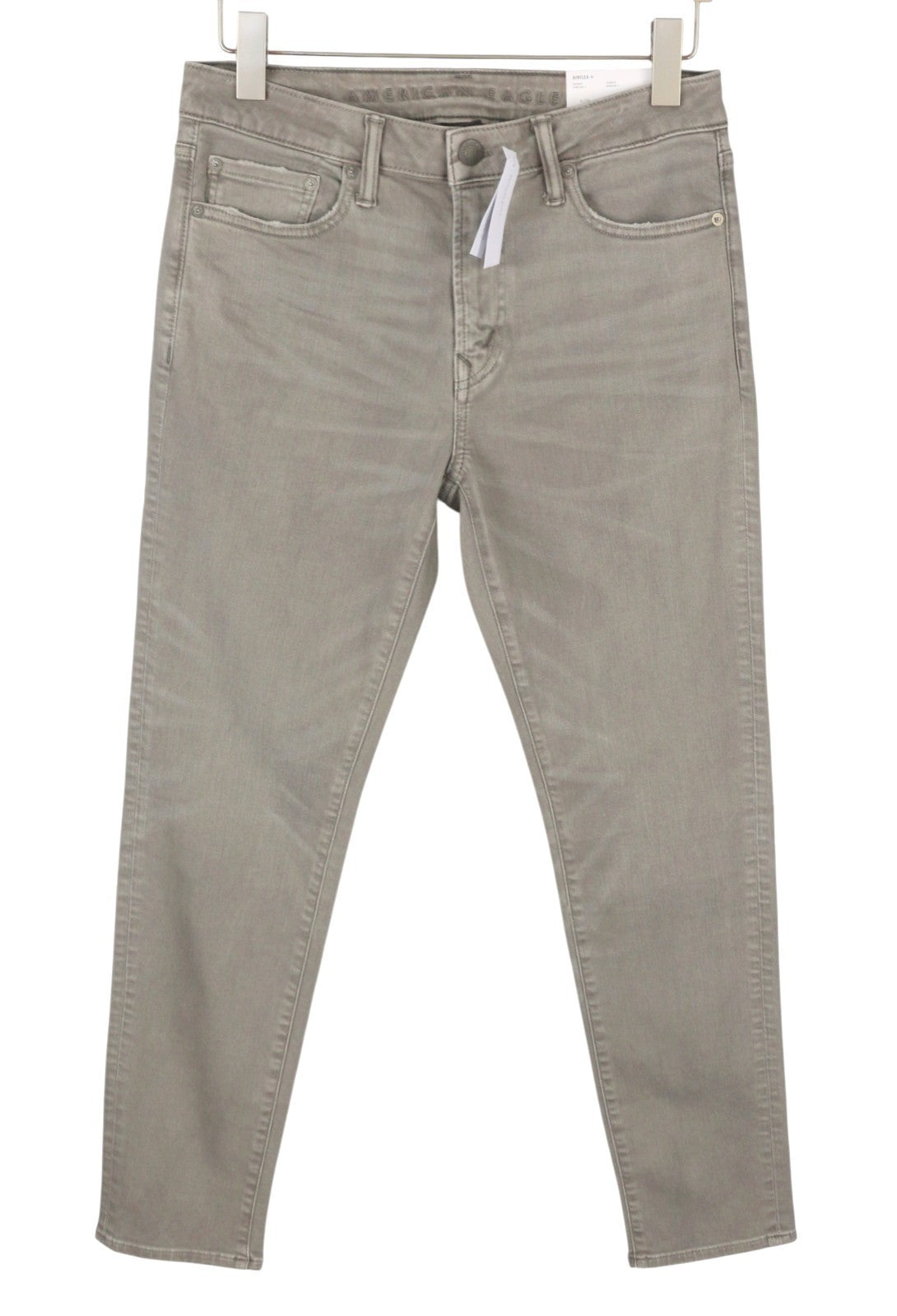 AMERICAN EAGLE OUTFITTERS Skinny Ariflex+ Men Jeans W30/L30 Grey Whiskers Faded
