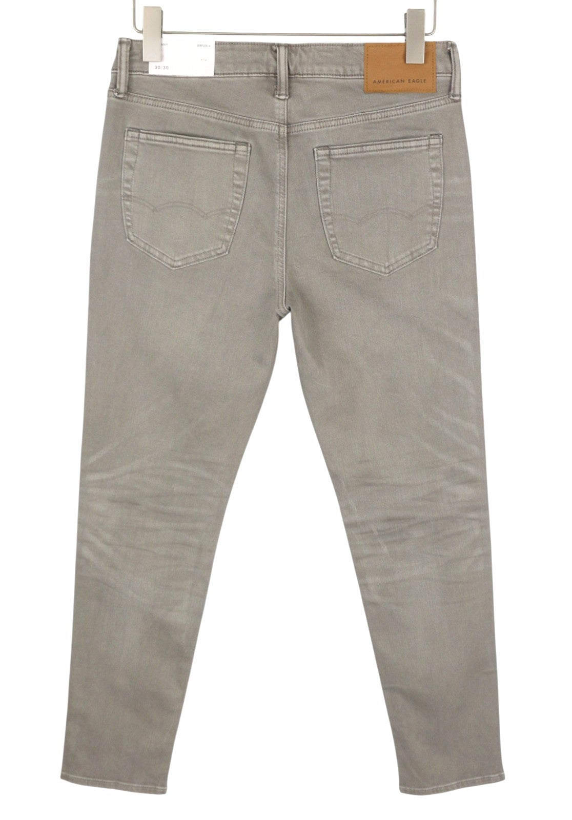 AMERICAN EAGLE OUTFITTERS Skinny Ariflex+ Men Jeans W30/L30 Grey Whiskers Faded