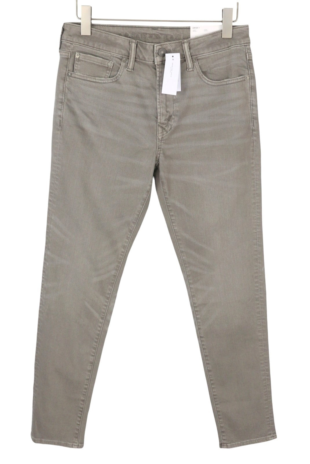 AMERICAN EAGLE OUTFITTERS Skinny Ariflex+ Men Jeans W31/L32 Grey Whiskers Faded