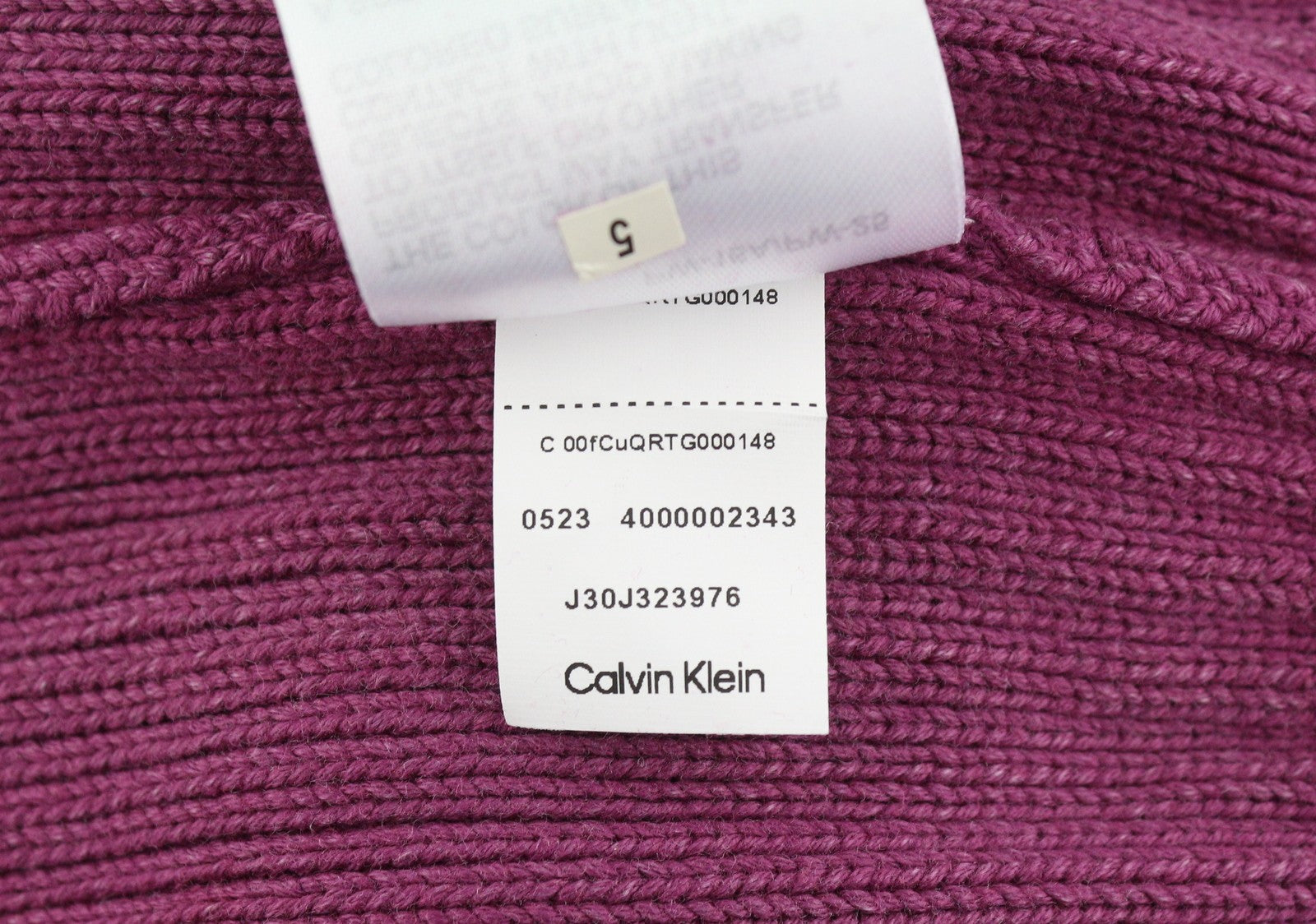 CALVIN KLEIN Men Jumper S Purple Mock Neck Knit