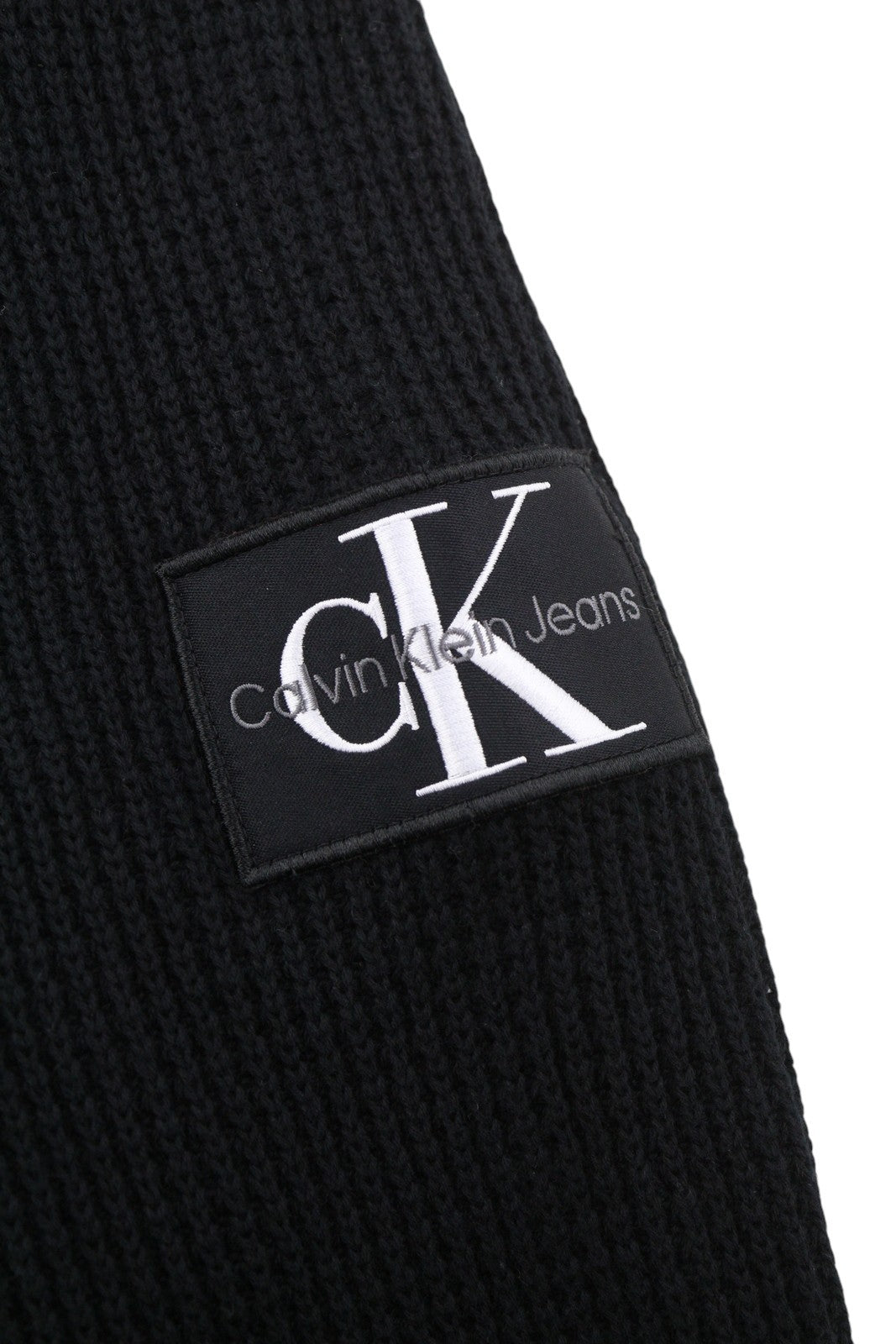 CALVIN KLEIN Men Jumper S Black Hooded Knit Logo
