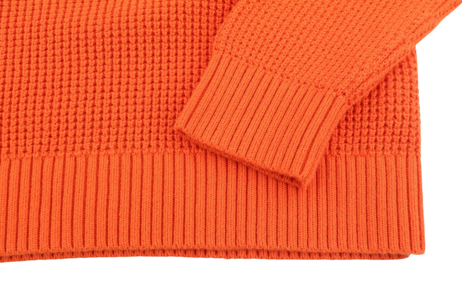 CALVIN KLEIN Men Jumper M Orange Hooded Knit Logo