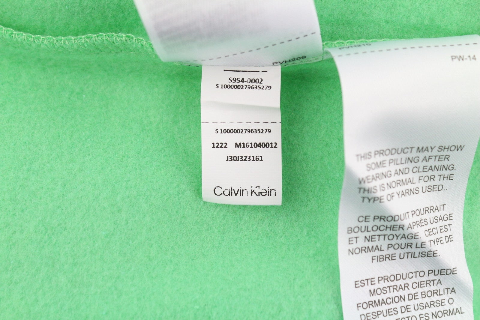 CALVIN KLEIN Men Sweatshirt L Green Crew Logo
