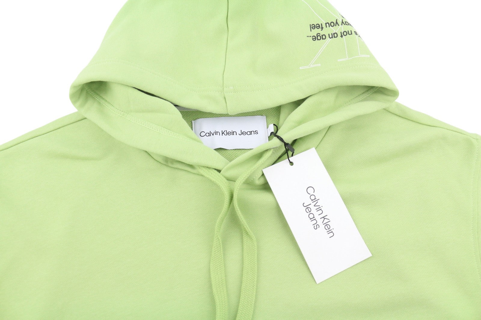 CALVIN KLEIN Men Hoodie M Jaded Green Kangaroo Logo