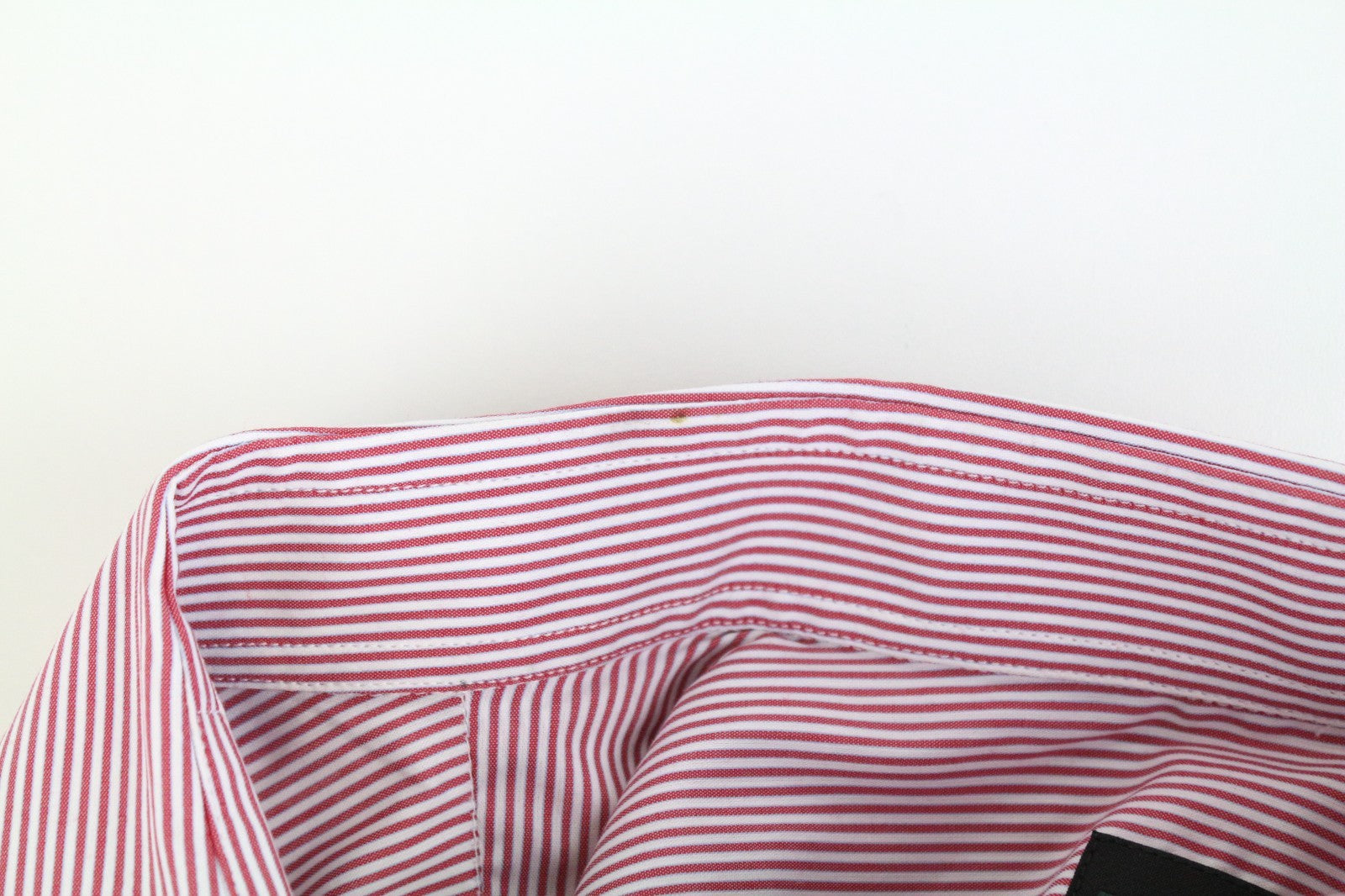 RICHMOND  Men Shirt 48 Red Cotton Blend Stretch Striped Short Sleeved Button-Up