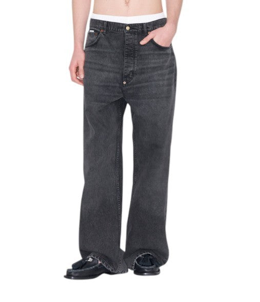 EYTYS Echo Sulphur Ultra Baggy Fit Men Jeans W34/L32 Black Faded Unisex RRP370