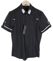 RICHMOND  Men Shirt 48 Navy Pure Cotton Striped Short Sleeved Button-Up