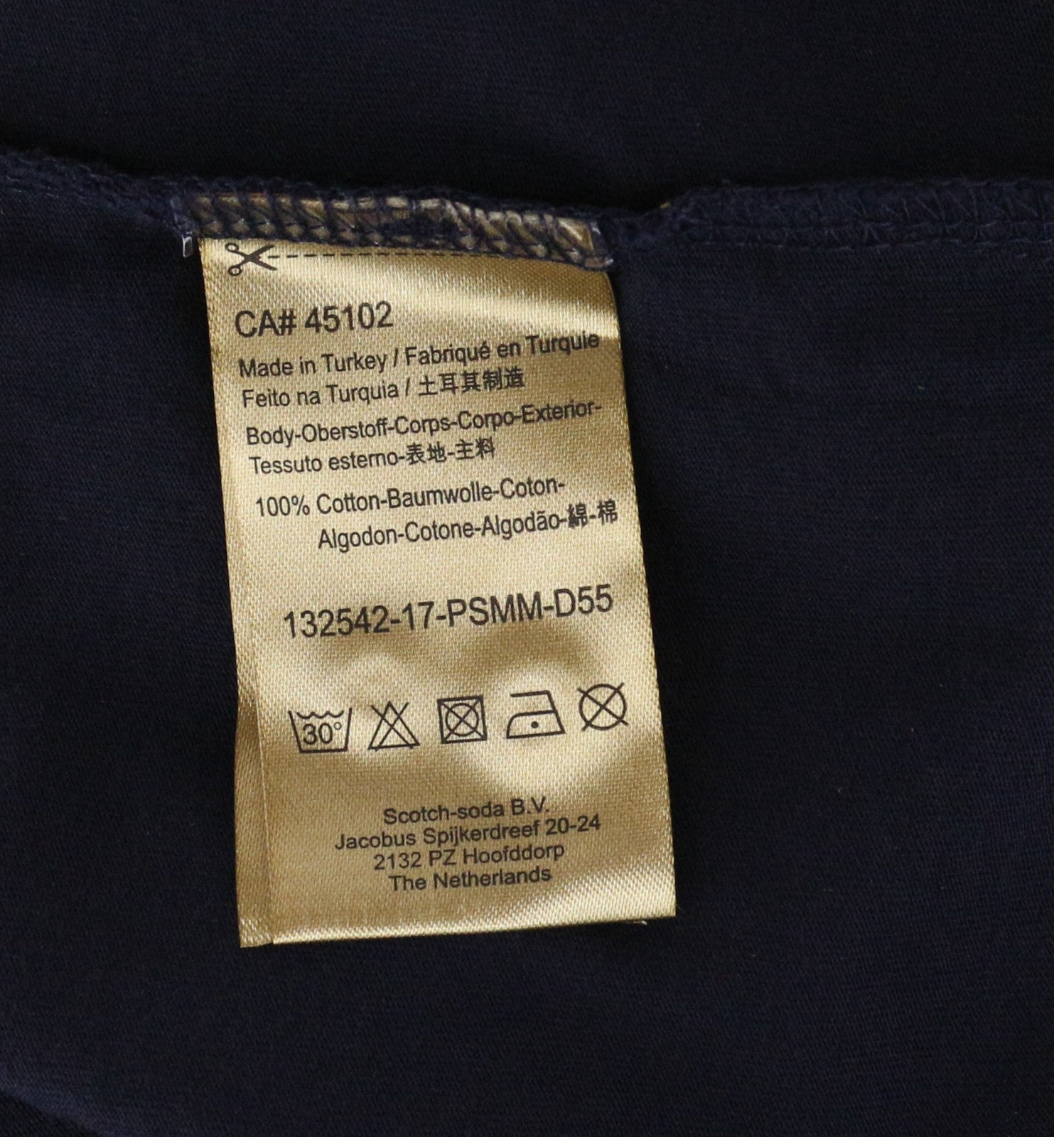 SCOTCH & SODA Men T-Shirt S Navy Cotton Patterned Short Sleeve Polo