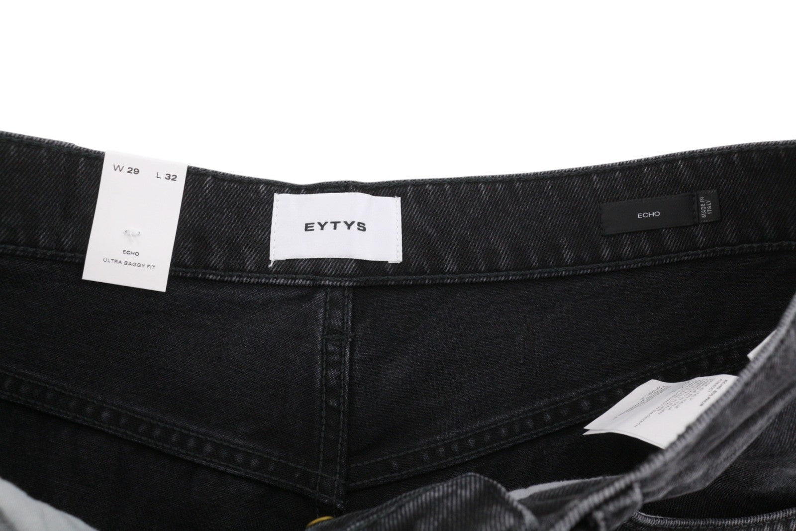 EYTYS Echo Sulphur Ultra Baggy Fit Women Jeans W29/L32 Black Faded Unisex RRP370