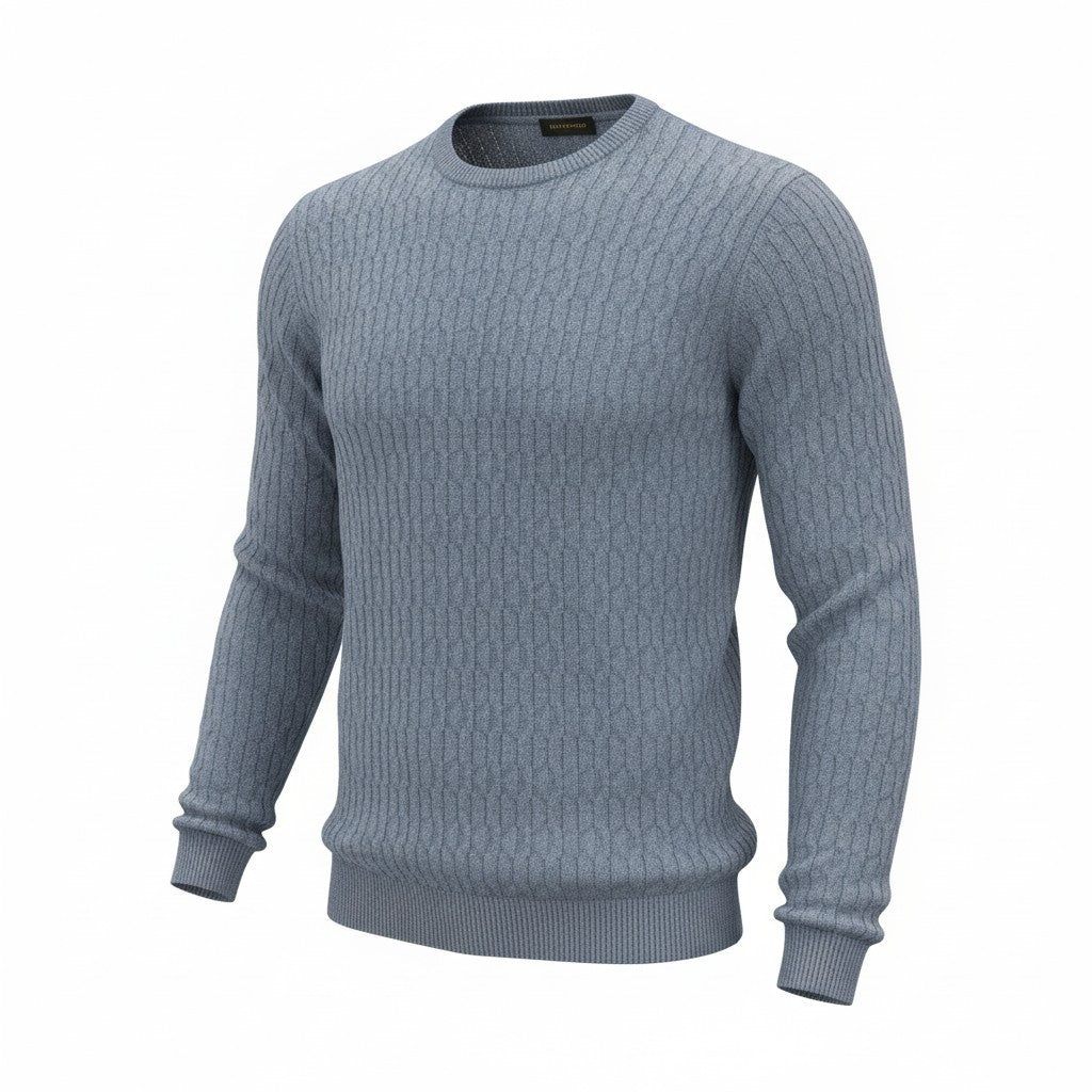 Blaues Sweatshirt aus Köperstoff