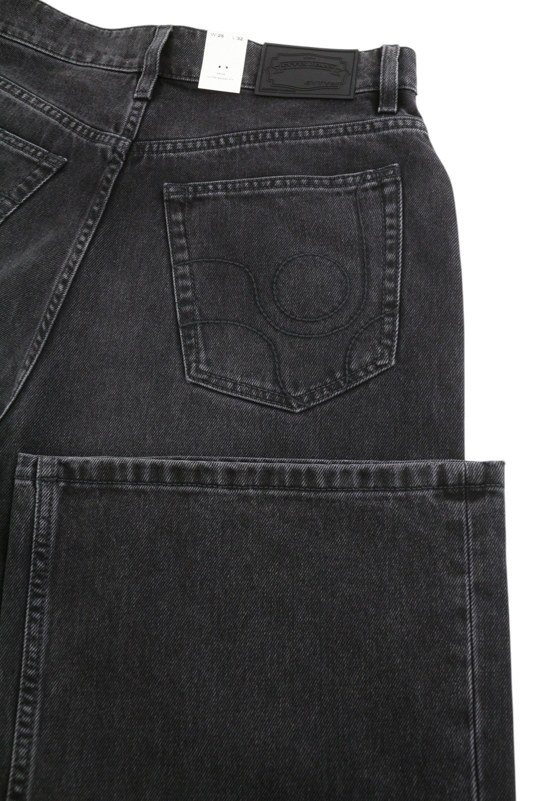 EYTYS Echo Sulphur Ultra Baggy Fit Women Jeans W25/L32 Black Faded RRP370