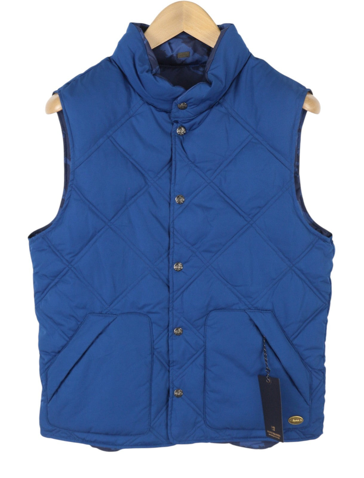 SCOTCH & SODA Men Waistcoat M Blue Two-Tone Camouflage Reversible Quilted