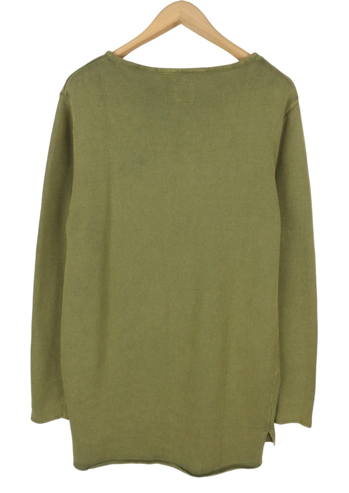 GOOD GENES Men Jumper XL Olive Green Knit Round Neck Long Back Pull On