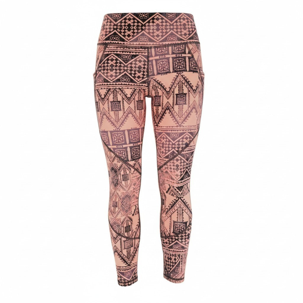Orange Sportleggings aus Polyamid