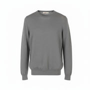 SUITSUPPLY Merino Wool Men Jumper S Grey Melange Knit Crew Neck Pull On
