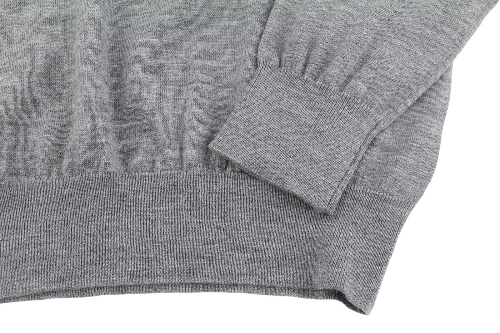 SUITSUPPLY Merino Wool Men Jumper S Grey Melange Knit Crew Neck Pull On