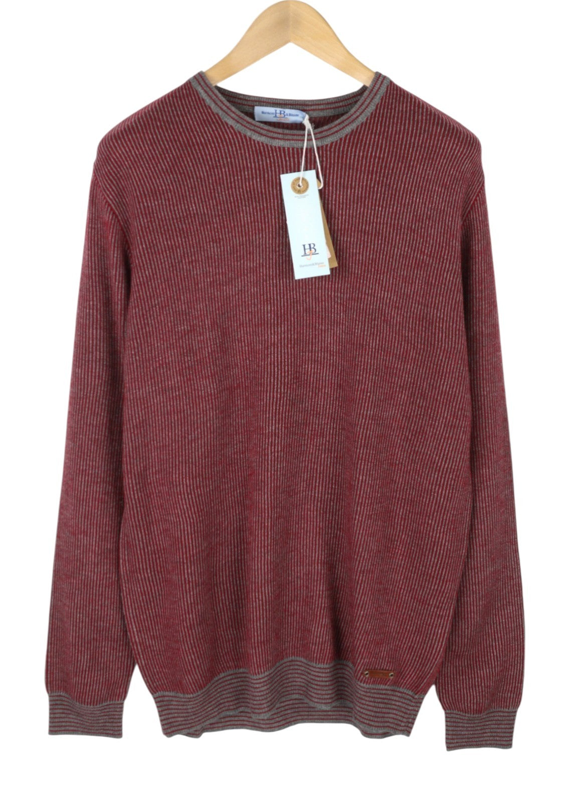 HARMONT & BLAINE Men Jumper 2XL Red Patterned Wool Blend Knitted Pull On