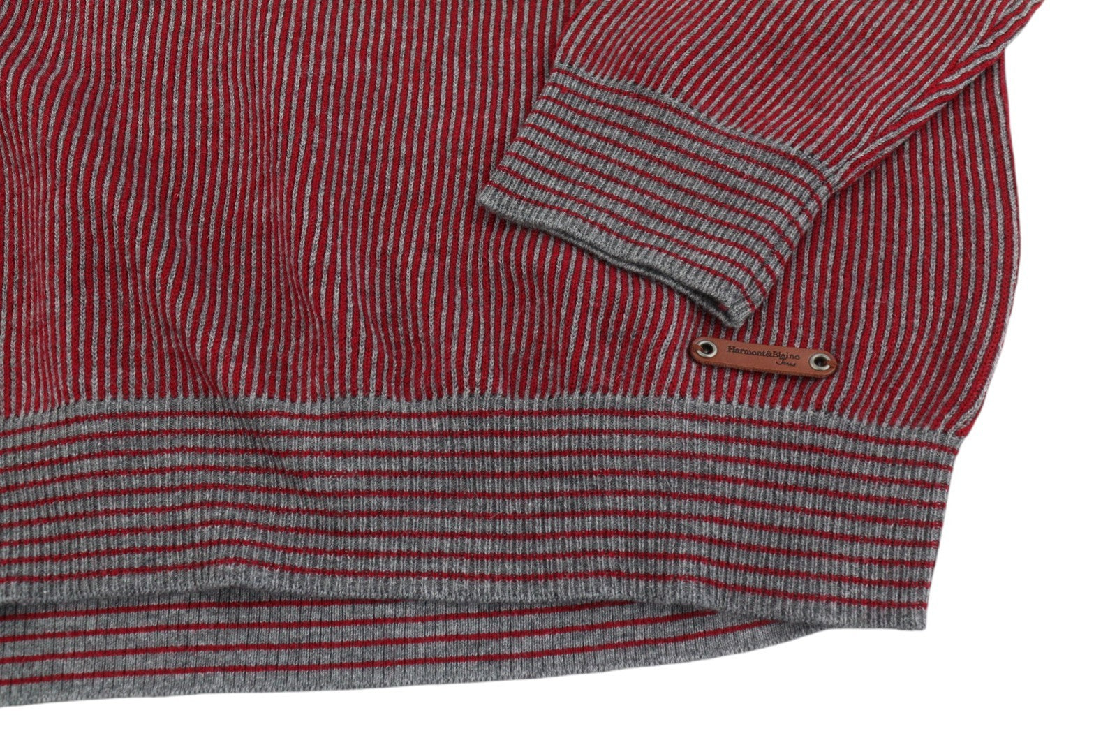 HARMONT & BLAINE Men Jumper 2XL Red Patterned Wool Blend Knitted Pull On