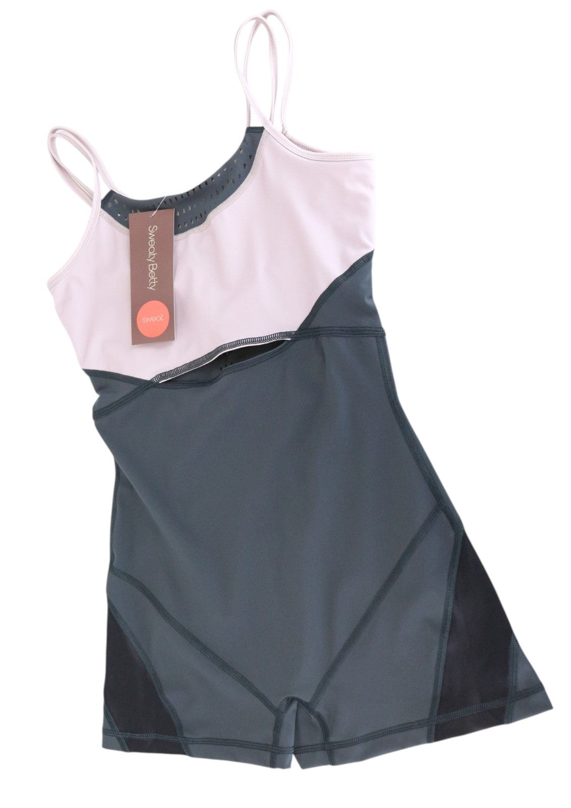 SWEATY BETTY Passe Dance Leotard Women Jumpsuit XS/S Grey Purple Stretch