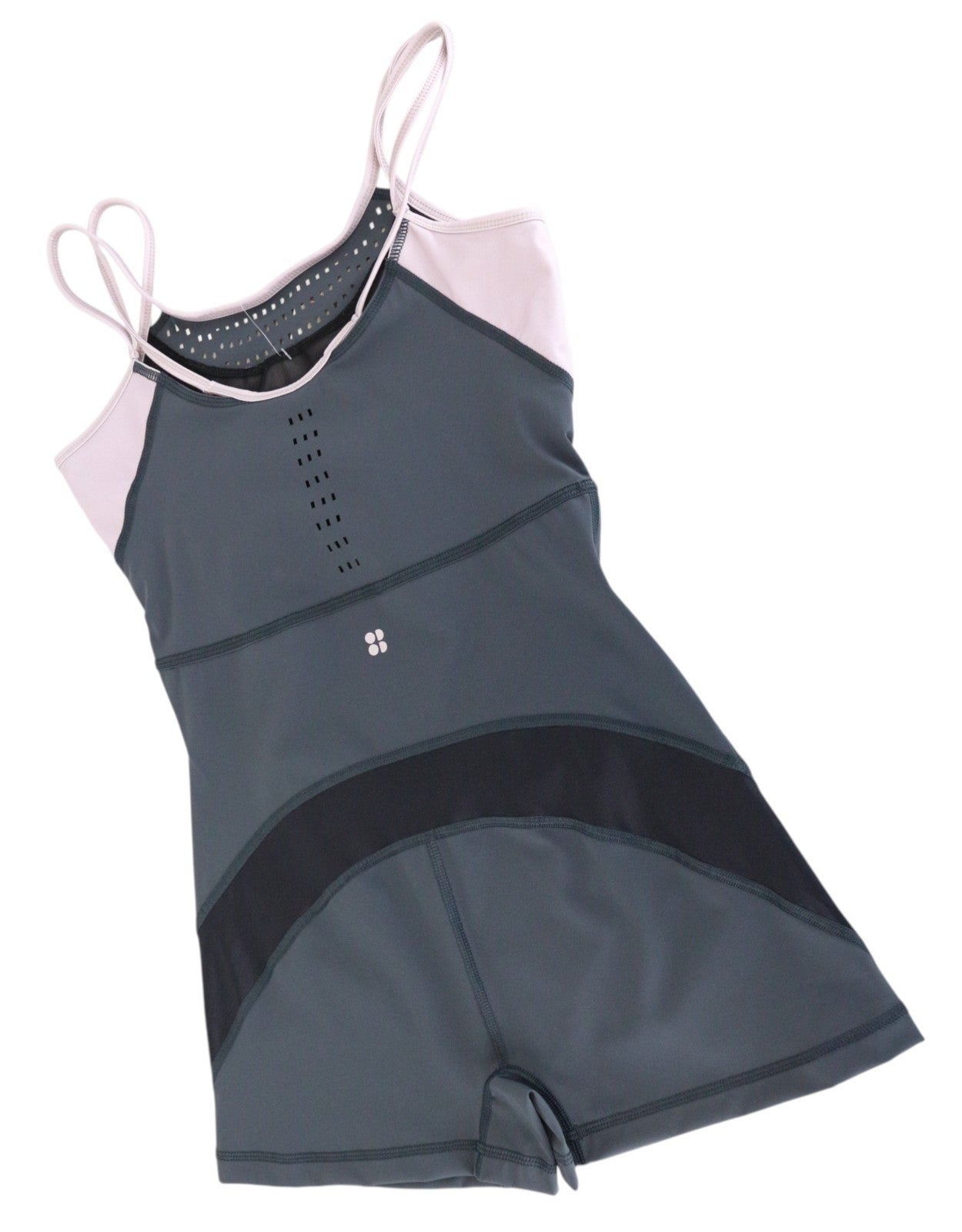 SWEATY BETTY Passe Dance Leotard Women Jumpsuit XS/S Grey Purple Stretch