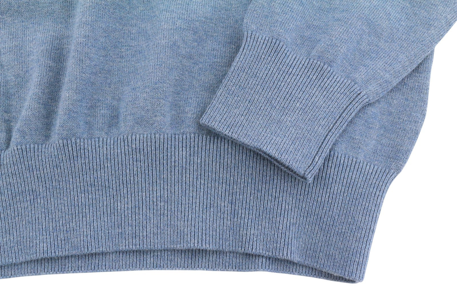 STATE OF ART Regular Fit Men Jumper S Blue Melange V-Neck Cotton Pull On