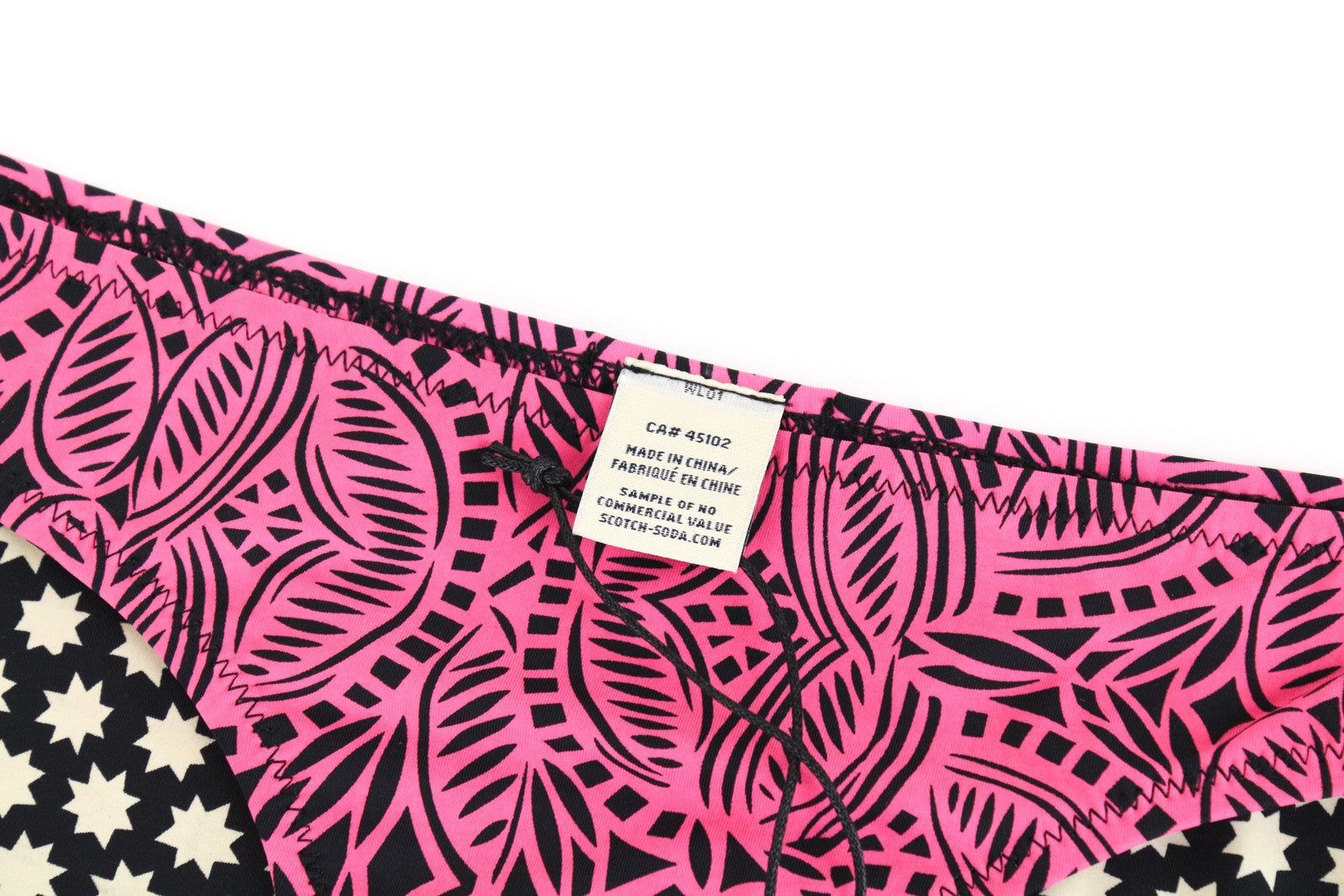 MAISON SCOTCH Women Swimwear ~XS Pink Pattern Summer Beach Pool Bikini Bottom