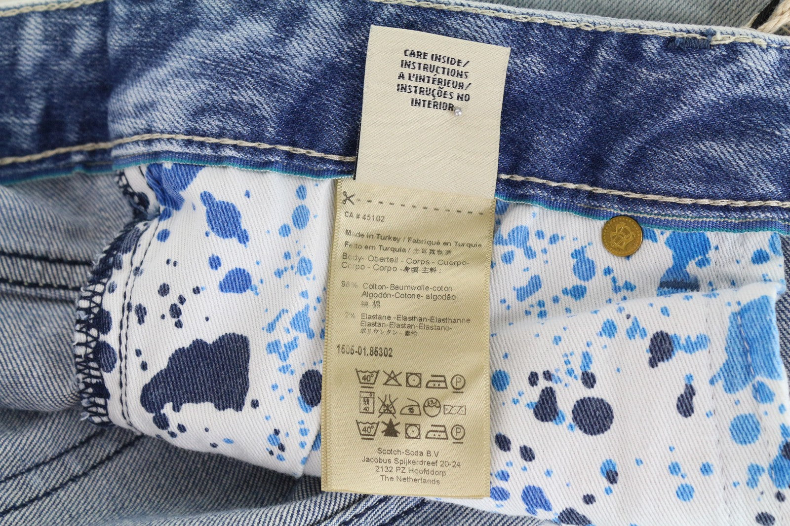 SCOTCH & SODA Skim Men Jeans W30/L34 Skinny Fit Denim Blue Cotton Stretch