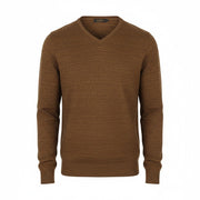 STATE OF ART Men Jumper L Brown Melange Modern Classics Cotton-Linen Pull On