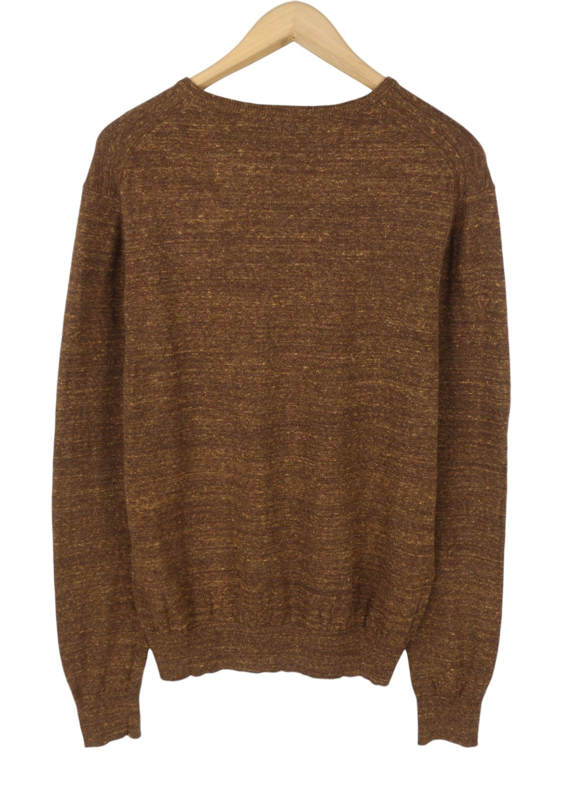 STATE OF ART Men Jumper L Brown Melange Modern Classics Cotton-Linen Pull On